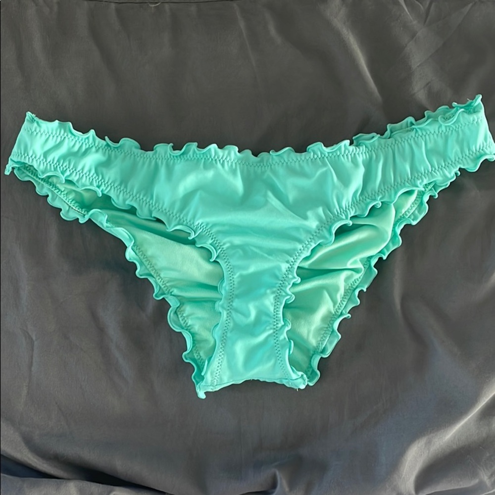 Frilly Teal Bikini Bottom